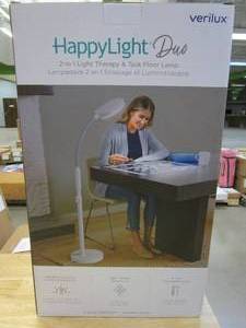 lot 382 image: Verilux HappyLight Duo - 2-in-1 Light Therapy & Task Floor Lamp (OPEN BOX)