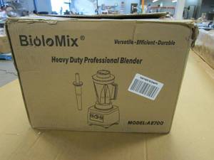 lot 426 image: BioloMix Heavy Duty Professional Blender, Peak 2200W Commercial Grade Bar Blender With 70Oz Container in Red (OPEN BOX)