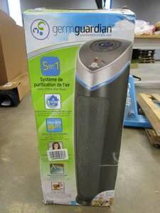 lot 438 image: GermGuardian Air Purifier with True HEPA Filter for Home and Pets, UV-C Sanitizer, AC5250PT 28-inch Tower (OPEN BOX)