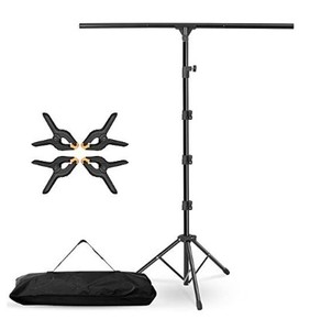 lot 467 image: Coliflor T-Shape Portable Backdrop Stand, For 6.5 x 3.2ft Adjustable Photo Backgrounds - SOLD AS IS