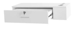 lot 472 image: Cabinet With Drawer and Tool Holders for Beauty Salon in White, With Keys, 100 x 72 x 35cm - SOLD AS IS