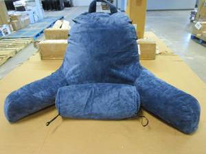 lot 471 image: Hit Notion Arm Pillow With Detachable Neck and Back Pillow, Pocket in the Rear, In Blue - SOLD AS IS