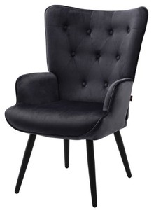 lot 507 image: Furniliving Ethelsville Tufted Velvet Armchair in Grey. ZFFL-2599, Looks to be new - SOLD AS IS