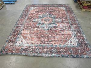 lot 503 image: 8 x 10 Carpet, Very Small Pile, Oriental Design - SOLD AS IS