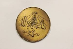 Khurum Masonic Lodge # 112 A.F.&A.M. Minneapolis 1875 - 1975 Centennial Vintage Large Coin Copper  Token