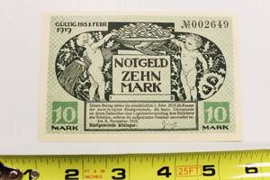 1919 Germany 10 Marks Uncirculated Currency