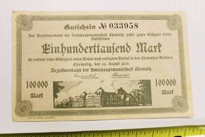 1925 Germany 100,000 Marks, Uncirculated Currency