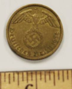 1938 Germany 10 Pfennig Eagle, Low Mintage