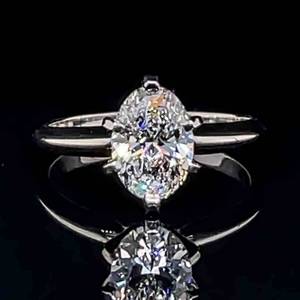 High Grade 1.16 Carat Oval Diamond Solitaire Classic 6-Prong Ring in 14k White Gold, VS ClarityD-E Color $6,250 Retail