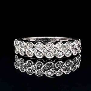 0.50 Carat Diamond Infinity Symbol Love Knot Milgrain Ring in 14k White Gold $1,875 Retail