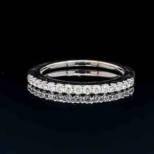 Diamond 14 Eternity Channel Prong Slim Band Ring in 14k White Gold