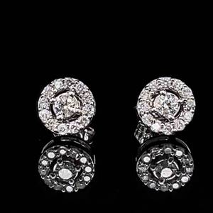 0.50 CARAT Diamond Round Brilliant Cut Halo Cluster Illusion Stud Earrings in White Gold $1,999 Retail VIDEO