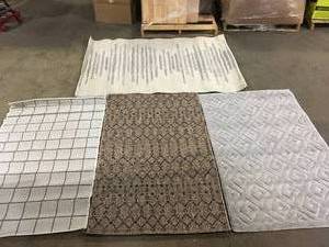 Mix lot of 4 Grey Rugs, Customer returns Review all pictures