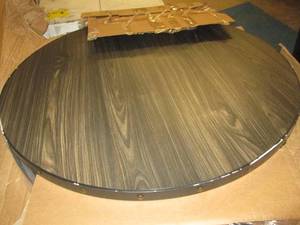 lot 14 image: 48 x 48 round table light damage wo...