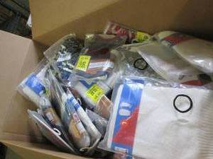 lot 38 image: box of overstock dog clothes ...