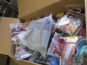 lot 41 image: box of overstock dog clothes ...
