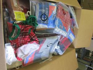 lot 42 image: box of overstock dog clothes ...