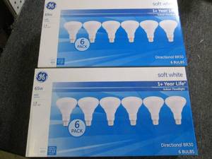 lot 53 image: 2 boxes of 6 GE soft white indoor f...