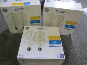 lot 60 image: 3 boxes of 4 GE basic LED light bul...