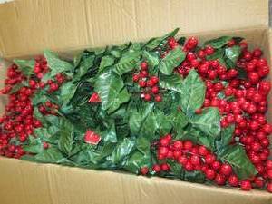 lot 72 image: box of faux berry bushes ...