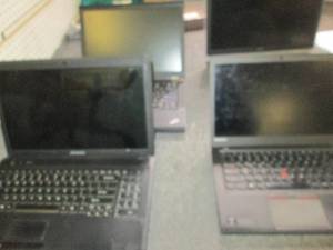 lot 114 image: 4 laptops no power cords untested b...