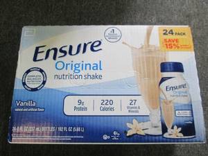lot 183 image: 24 pack of ensure vanilla best by d...