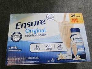 lot 184 image: 24 pack of ensure vanilla best by d...