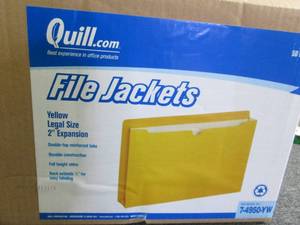 lot 191 image: case of file jackets yellow legal s...