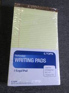 lot 206 image: 12 perforated 8.5x 14 writing pads ...