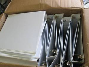 lot 211 image: 16 white 3-ring binders ...