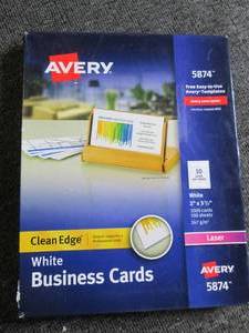 lot 212 image: avery clean edge white business car...