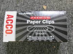 lot 236 image: 9 packages of acco jumbo paper clip...
