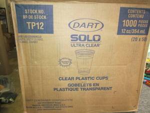 lot 244 image: case of 1000 clear plastic cups 12 ...