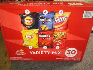 lot 265 image: box of frito lay variety packs 30 b...