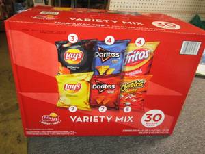 lot 268 image: box of frito lay variety packs 30 b...