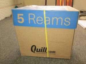lot 299 image: case of 5 reams of quill 8.5 x 11 c...