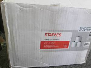 lot 336 image: case of staples 1-ply paper rolls 2...