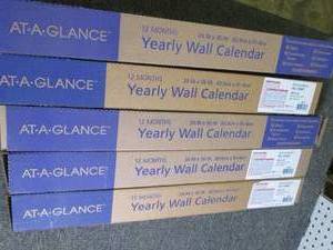 lot 351 image: 4 at a glance yearly wall calendars...