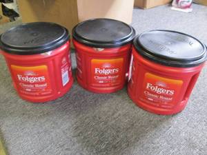 lot 363 image: 3 folgers classic roast 25.9 oz cof...