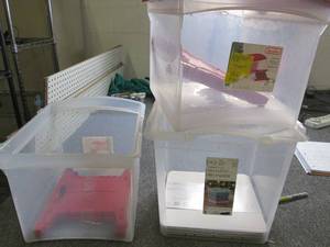 lot 465 image: 3 storage totes 1 missing cover...