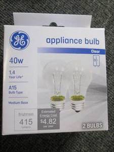 lot 470 image: lot of 6 GE 40 watt appliance bulbs...