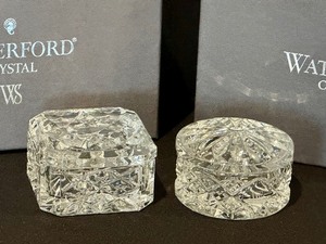 lot 21 image: 2000 and 2001 Waterford Crystal Trinket Boxes