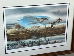lot 46 image: Framed Terry Redlin Print entitled Spring Thaw