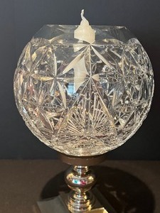 lot 20 image: Waterford Times Square Hurricane Lamp - Candle Holder