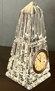 lot 68 image: Waterford obelisk Pyramid Clock