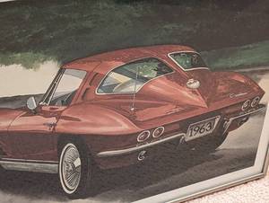 lot 99 image: Framed Corvette Print by Charles Munday