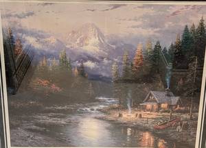 lot 106 image: Framed  The End of a Perfect Day II Print by Thomas Kinkade