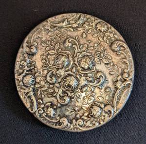 lot 116 image: Vintage Pocket Mirror with Mother of Pearl and Sterling Letter Opener