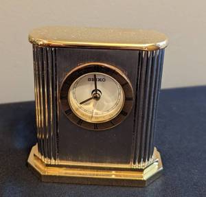 lot 119 image: Brass Candleholder and Clock