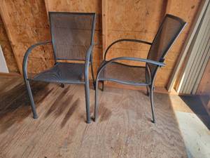 lot 72 image: Steel Mesh Patio Chairs